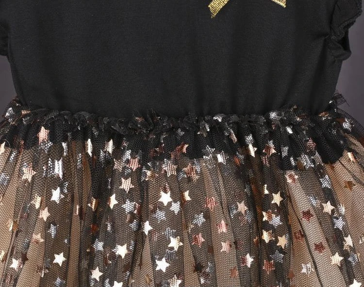 Princess Jojo Black & Gold Star Tulle Dress