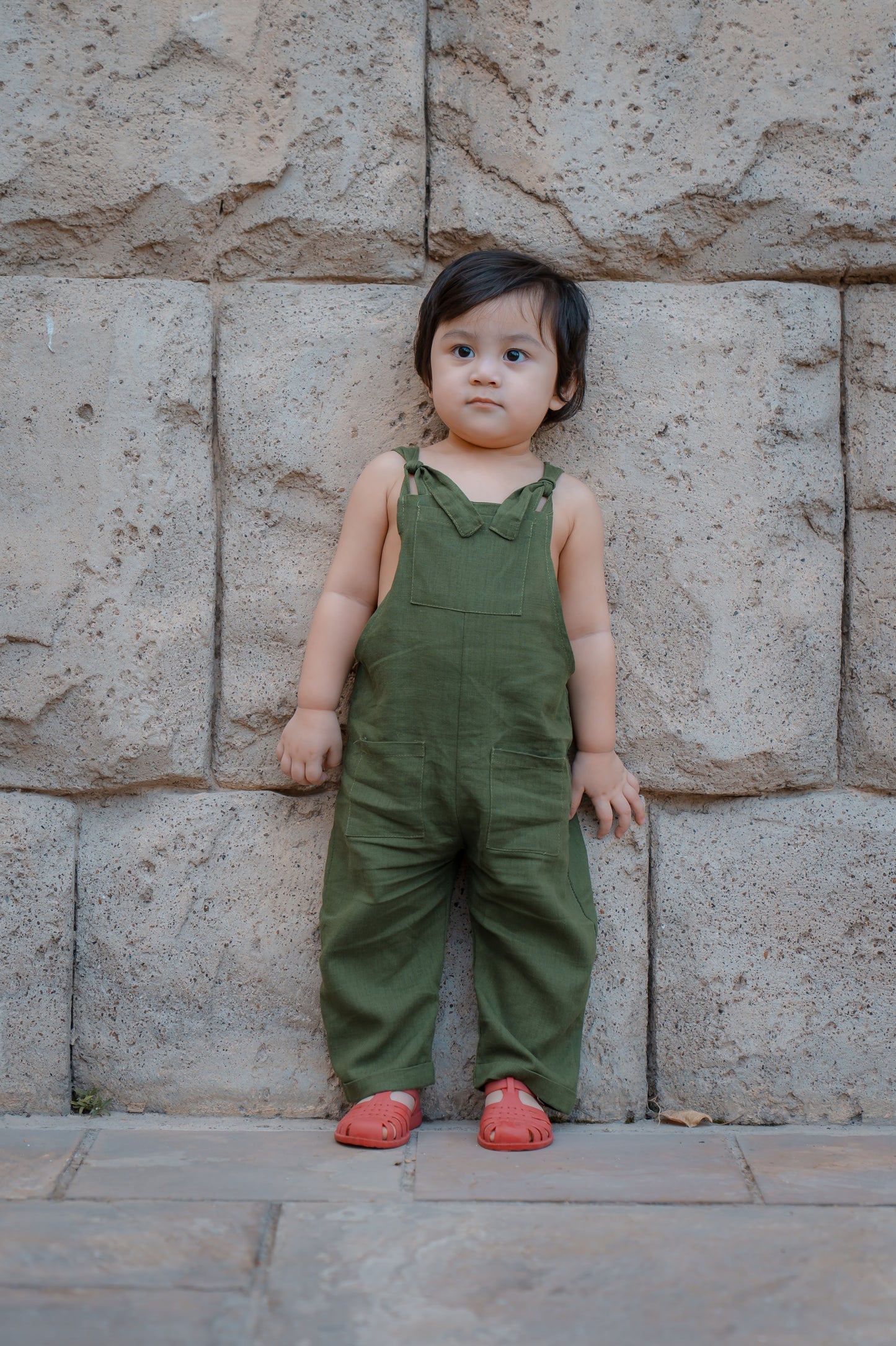 Joe Linen Romper - Forest Green
