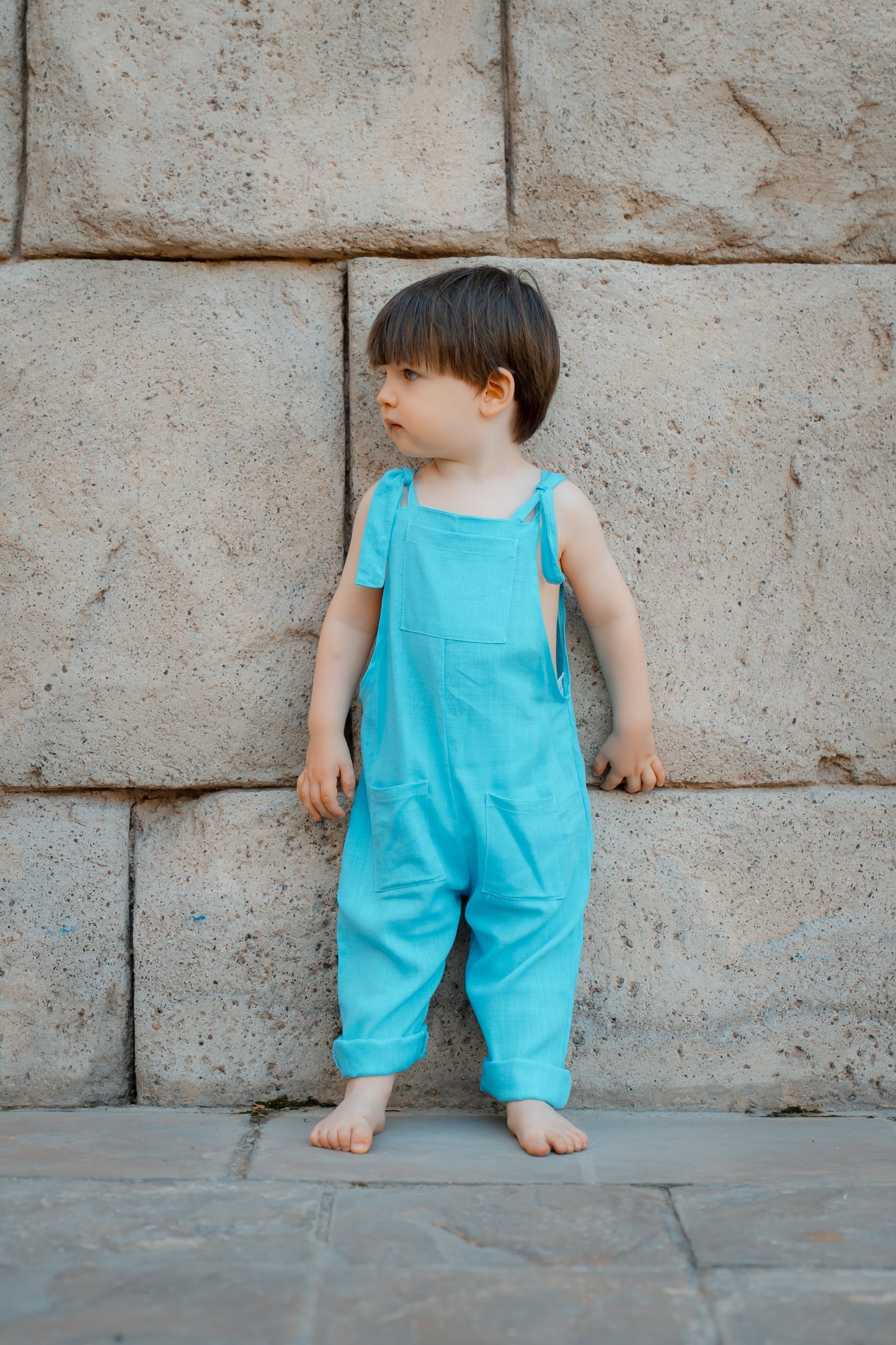 Joe Linen Romper - Sky Blue