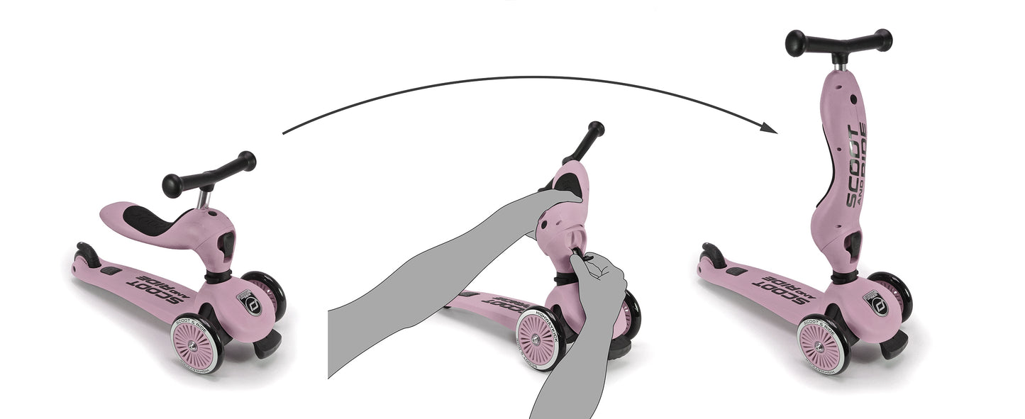 Scoot & Ride - 2-in-1 Scooter Highwaykick 1 - Rose