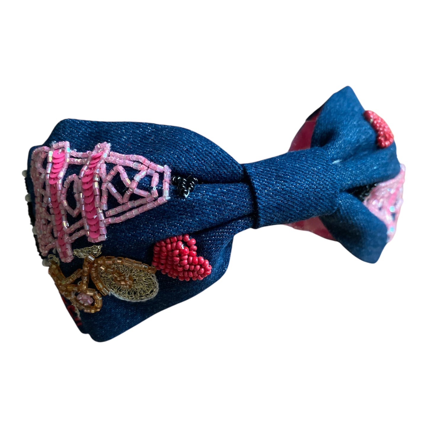 Handbeaded Headband Turban - Queen of Hearts