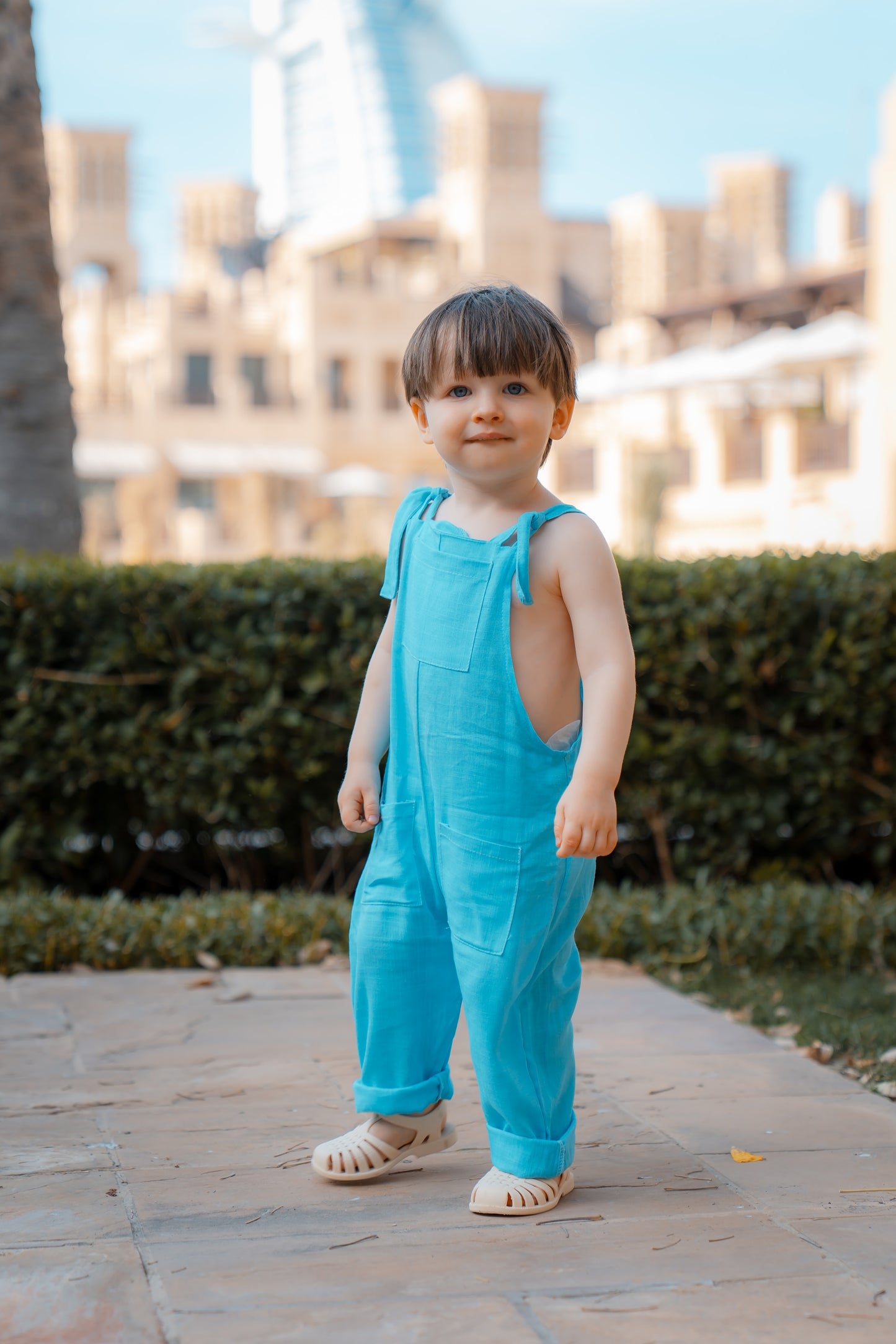 Joe Linen Romper - Sky Blue