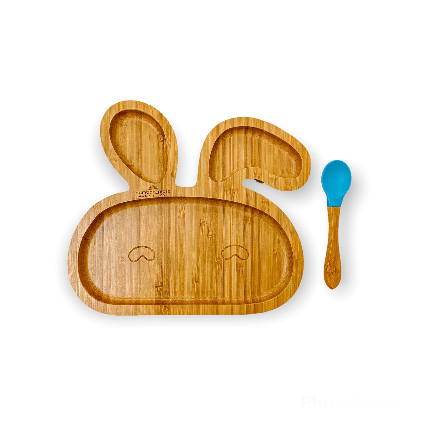 Bamboo Bunny Suction Plate with Spoon Set Only