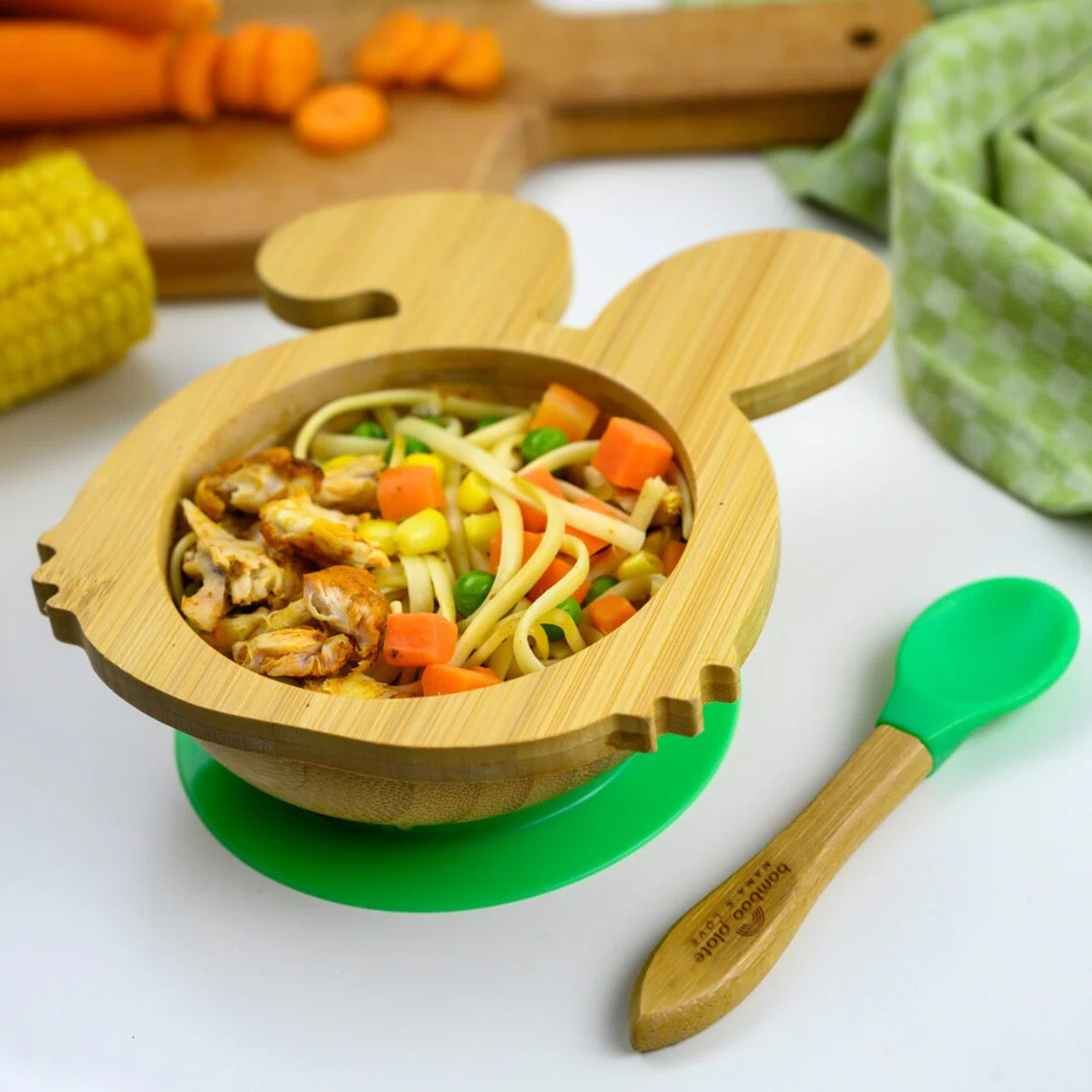 Bamboo Bunny Bowl with Suction