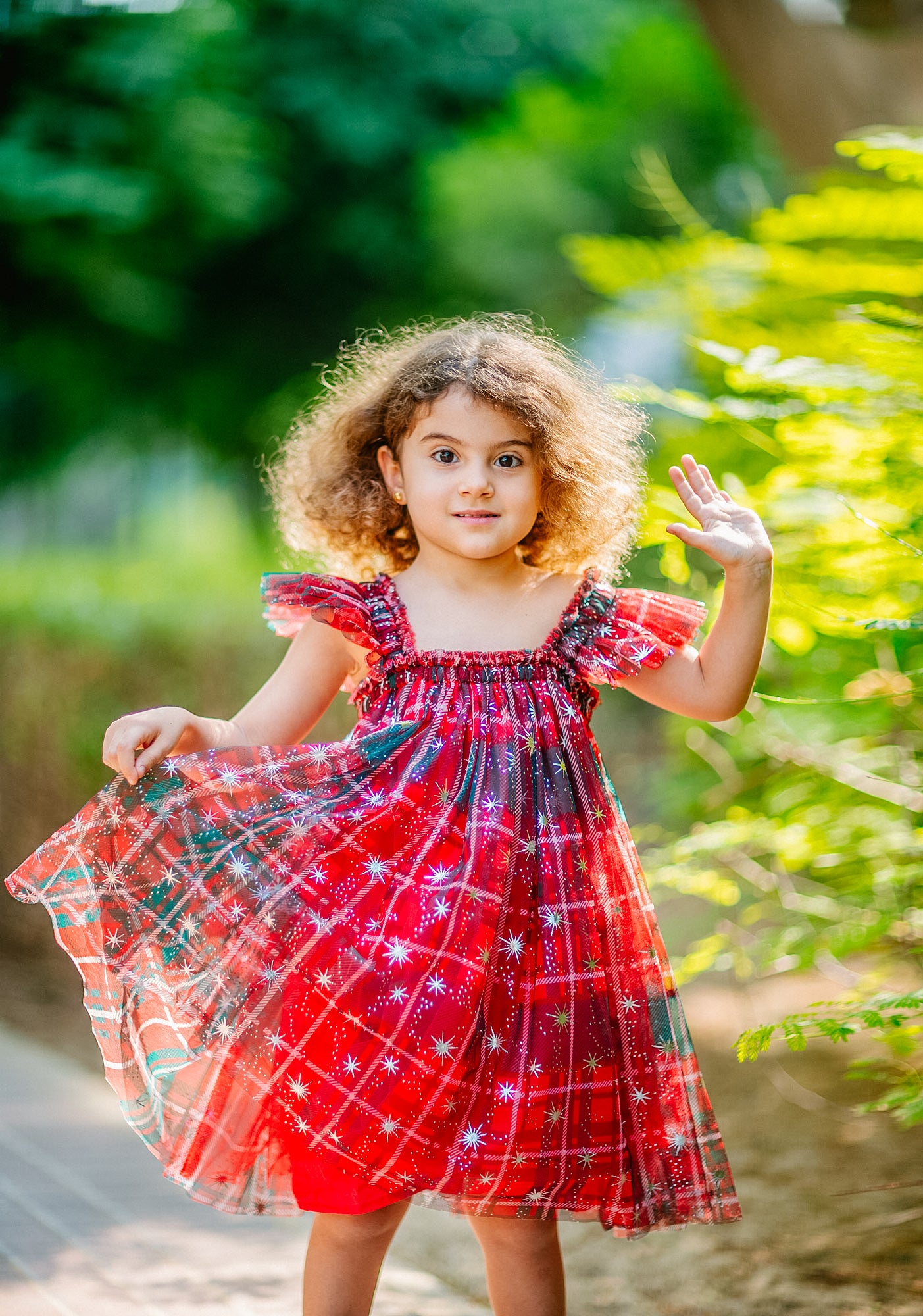 Christmas Elegant Tartan Snowflakes Dress