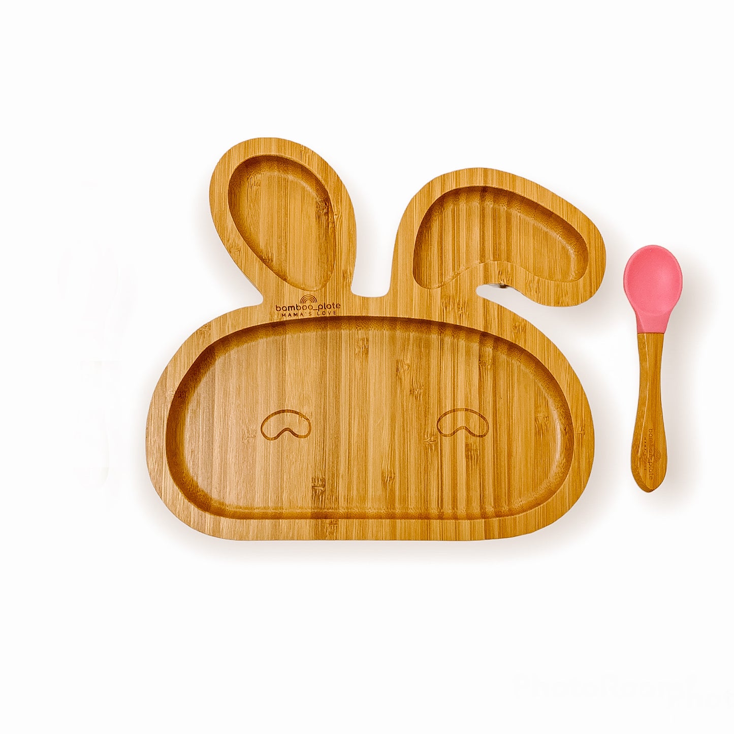 Bamboo Bunny Suction Plate with Spoon Set Only