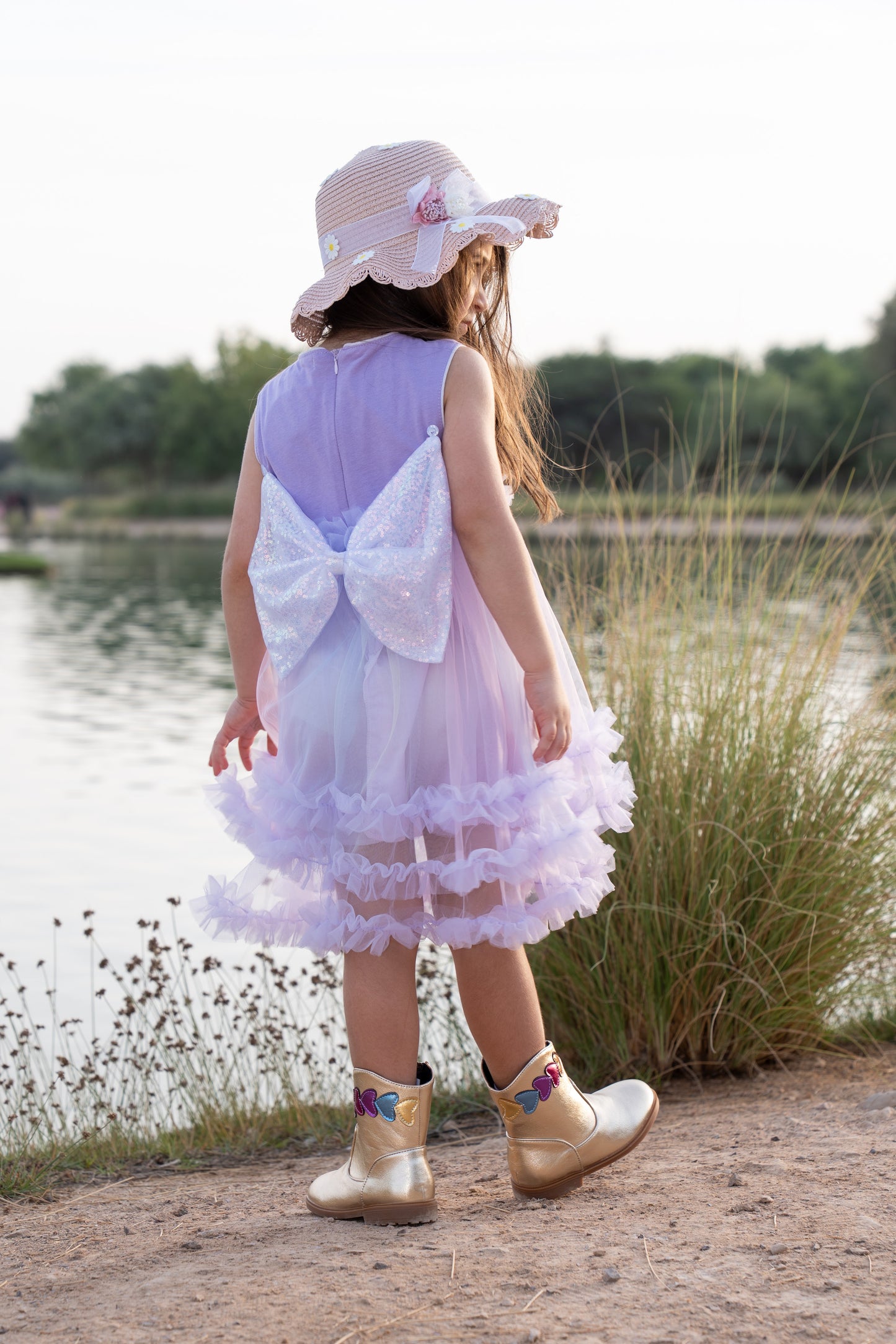 Bow Elegant Dress - Lavender