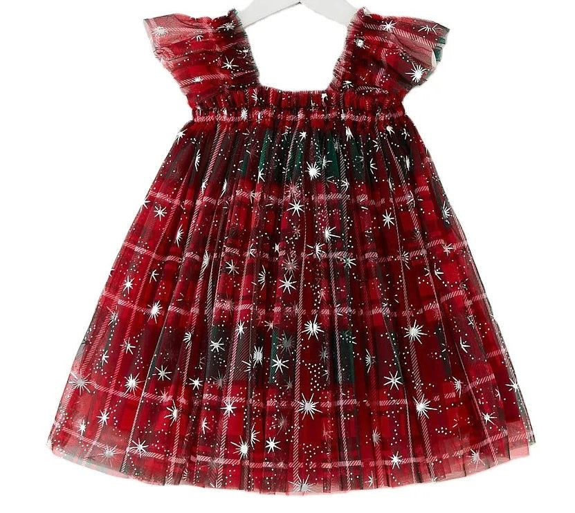 Christmas Elegant Tartan Snowflakes Dress