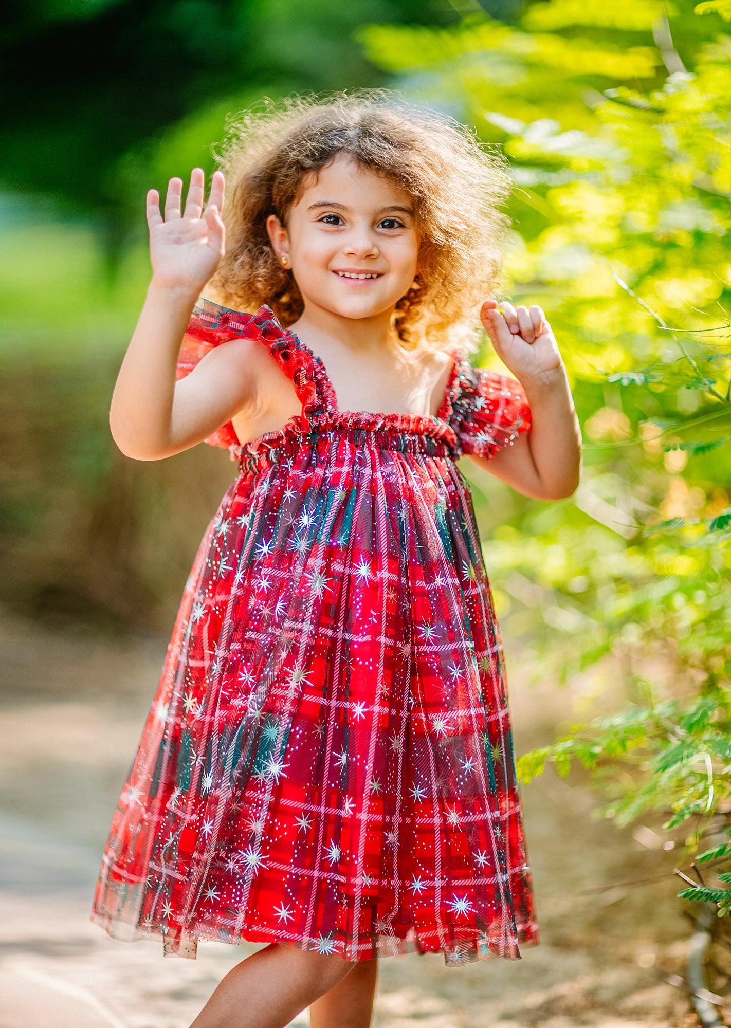 Christmas Elegant Tartan Snowflakes Dress