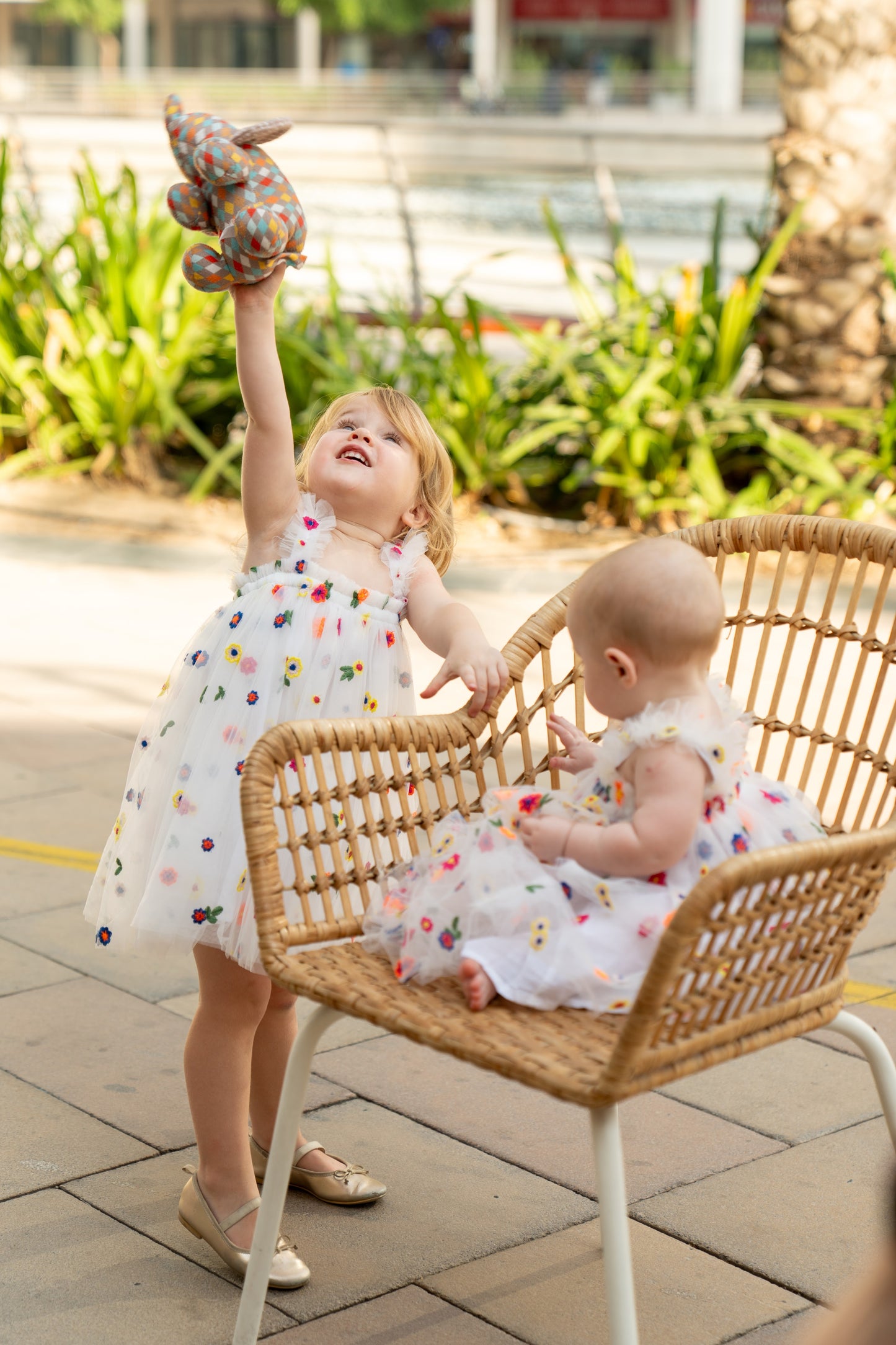 Embroidered Flower Tulle Dress