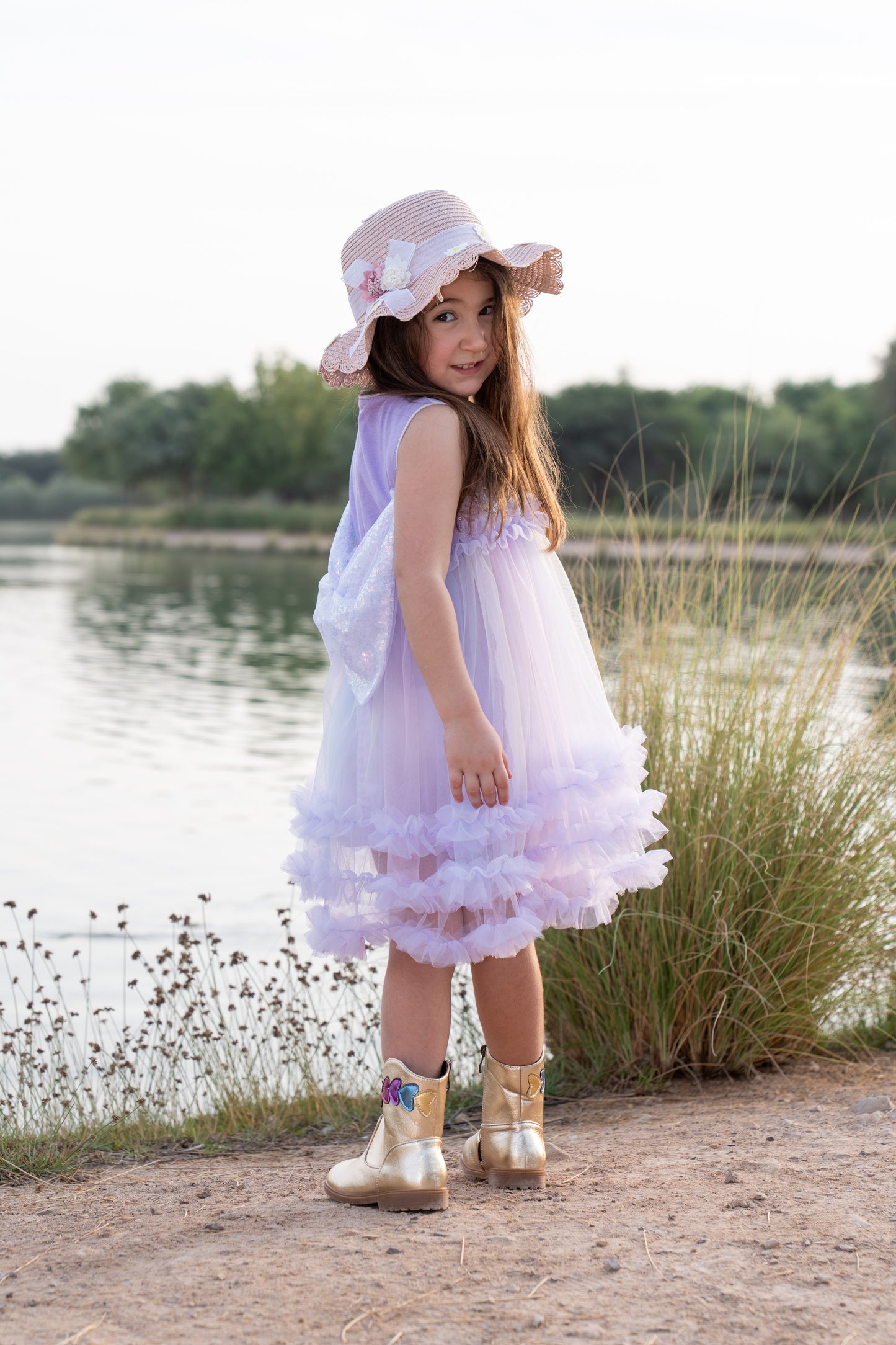 Bow Elegant Dress - Lavender