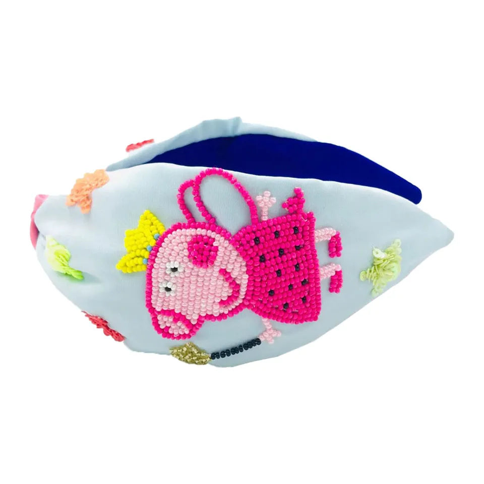 Handbeaded Headband Turban - Peppa Pig