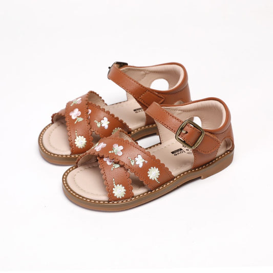 Emma Leather Sandal - Hazelbrown