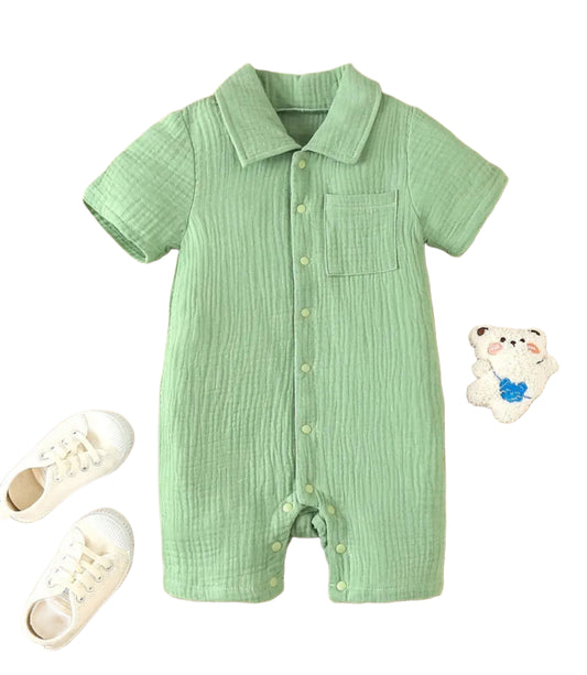 Harald Muslin Romper - Green
