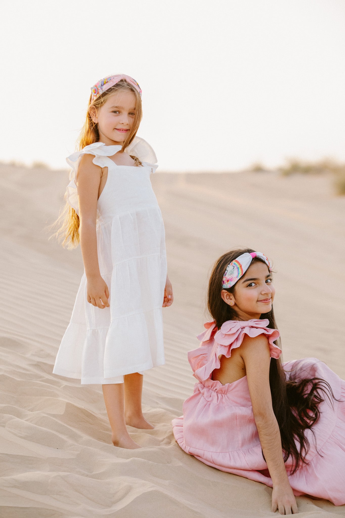 Desert Pure Linen Bow Dress