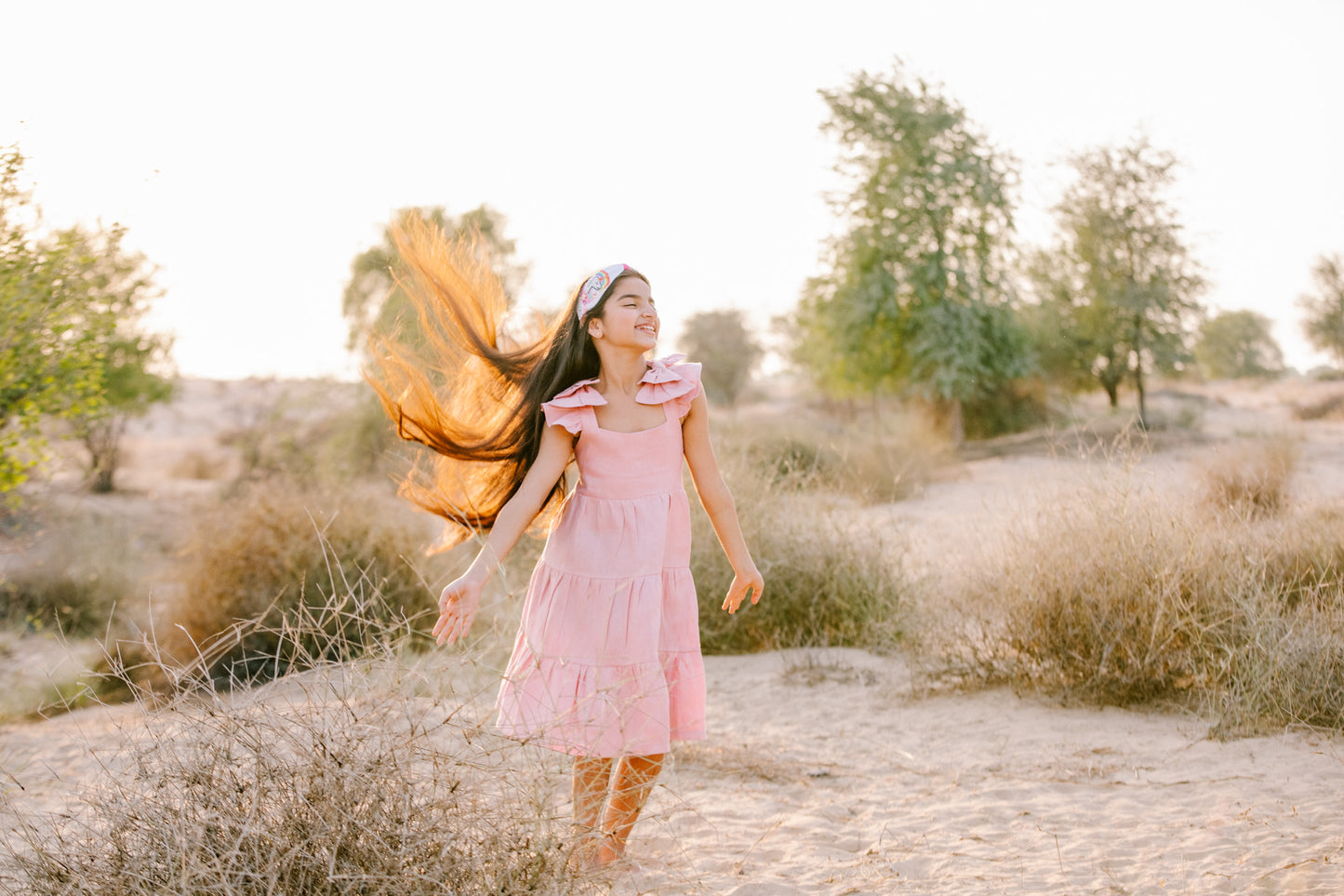 Desert Pure Linen Bow Dress