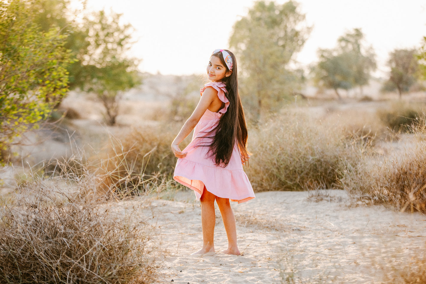 Desert Pure Linen Bow Dress