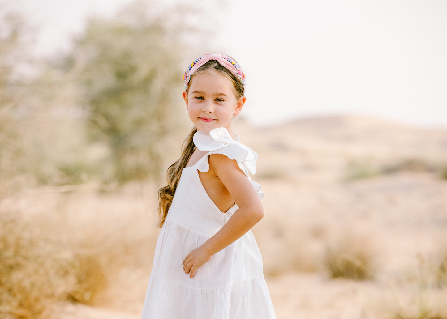 Desert Pure Linen Bow Dress